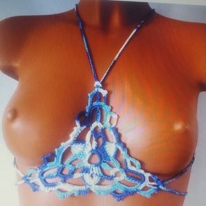 Crocheted Open Cup Bikini Top OR Crotchless Panty